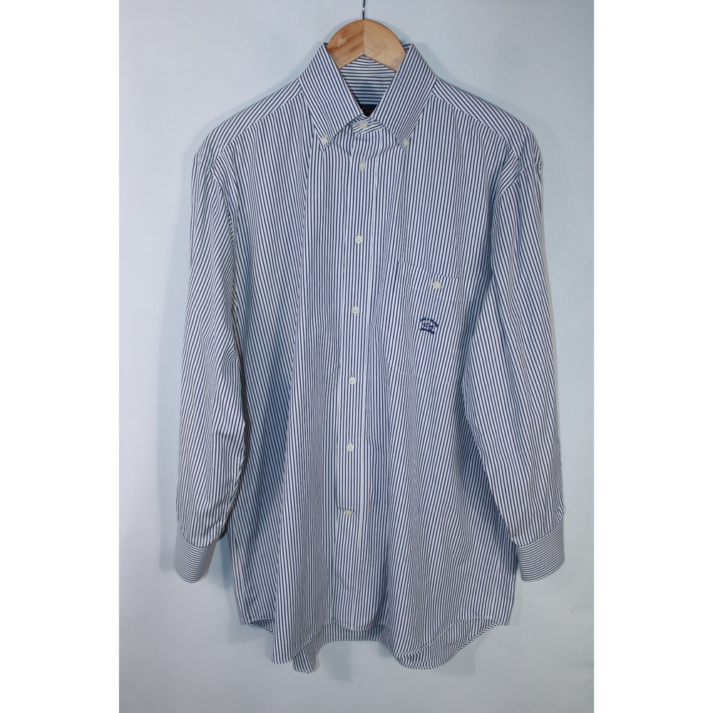 Paul & Shark Men's Size 16/41 Navy Blue White Striped Shirt – Arms 22.5"